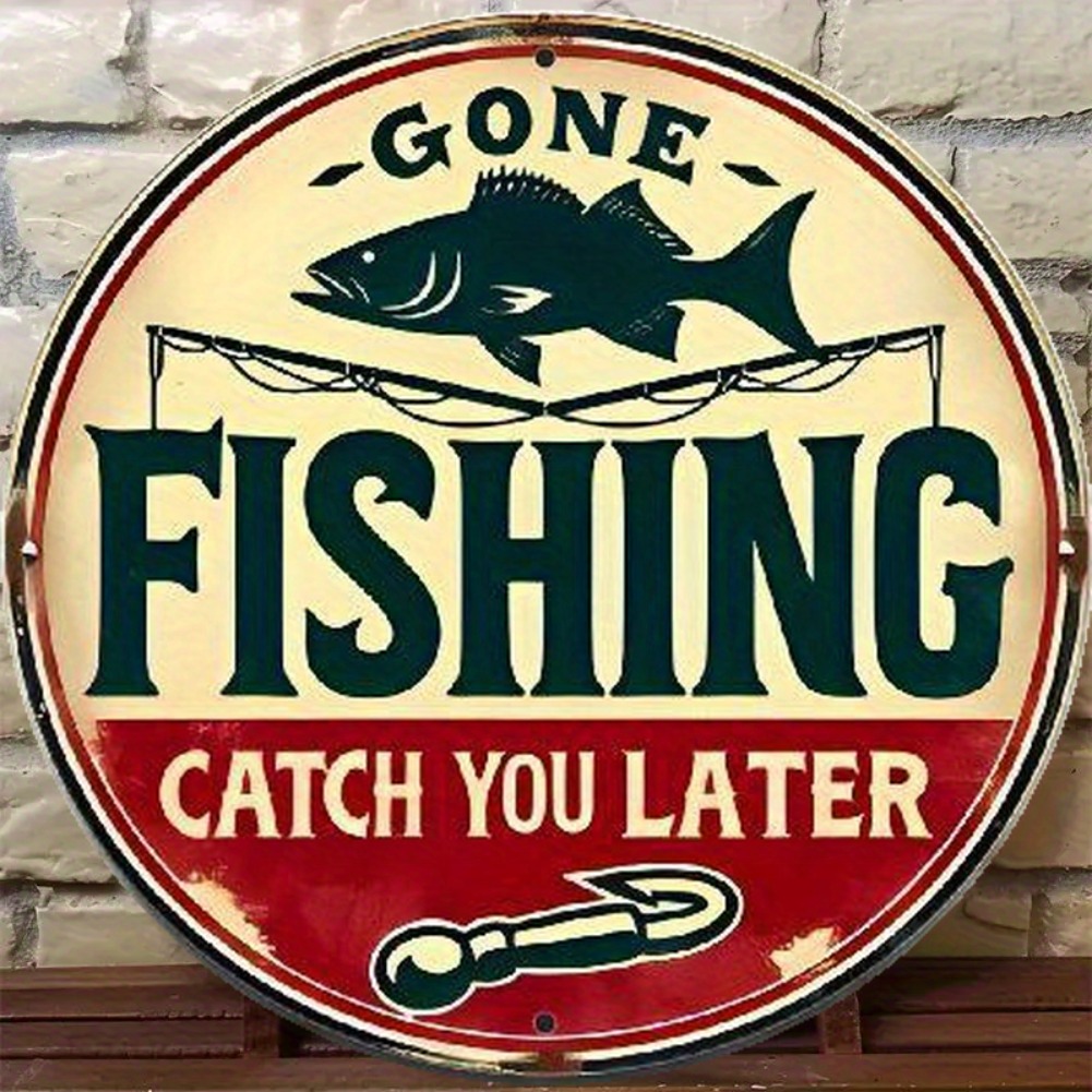 Outdoor Furniture Shop - Vintage Fishing Aluminum Sign – 