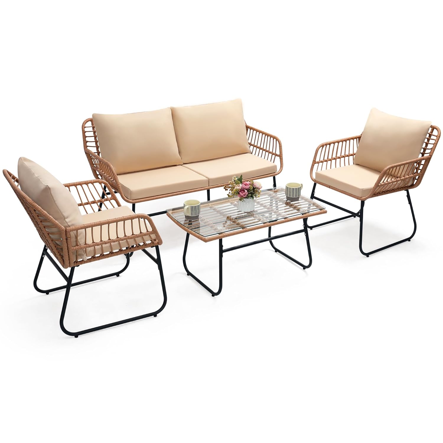 Outdoor Furniture Bali - 4 Piece Patio Bistro Outdoor Furniture