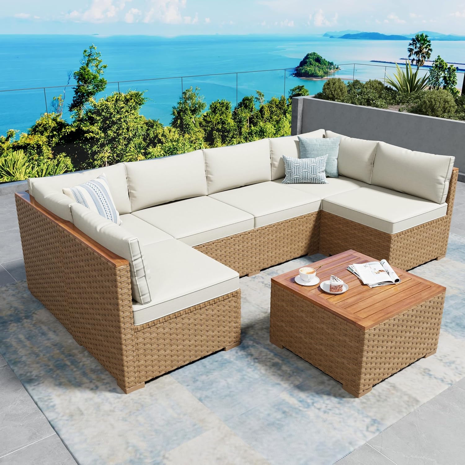 Outdoor Furniture Ofo - o*-Sunshine Valley Wicker Patio Furniture Set,