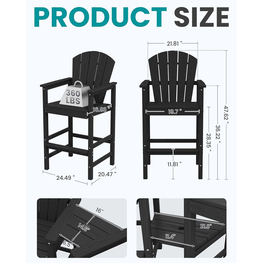 Tall Adirondack Chairs Set o 2 - огляд і ціна Outdoor Furniture Ofo