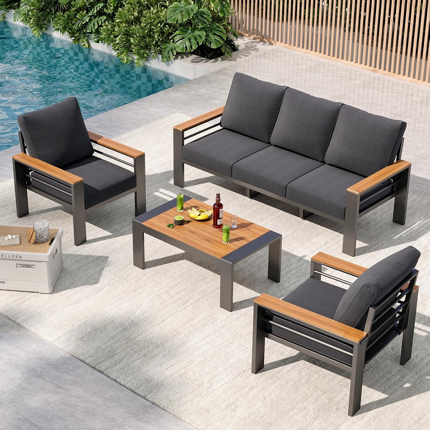 Patio Furniture Set, Aluminum  - огляд і ціна Outdoor Furniture Bali