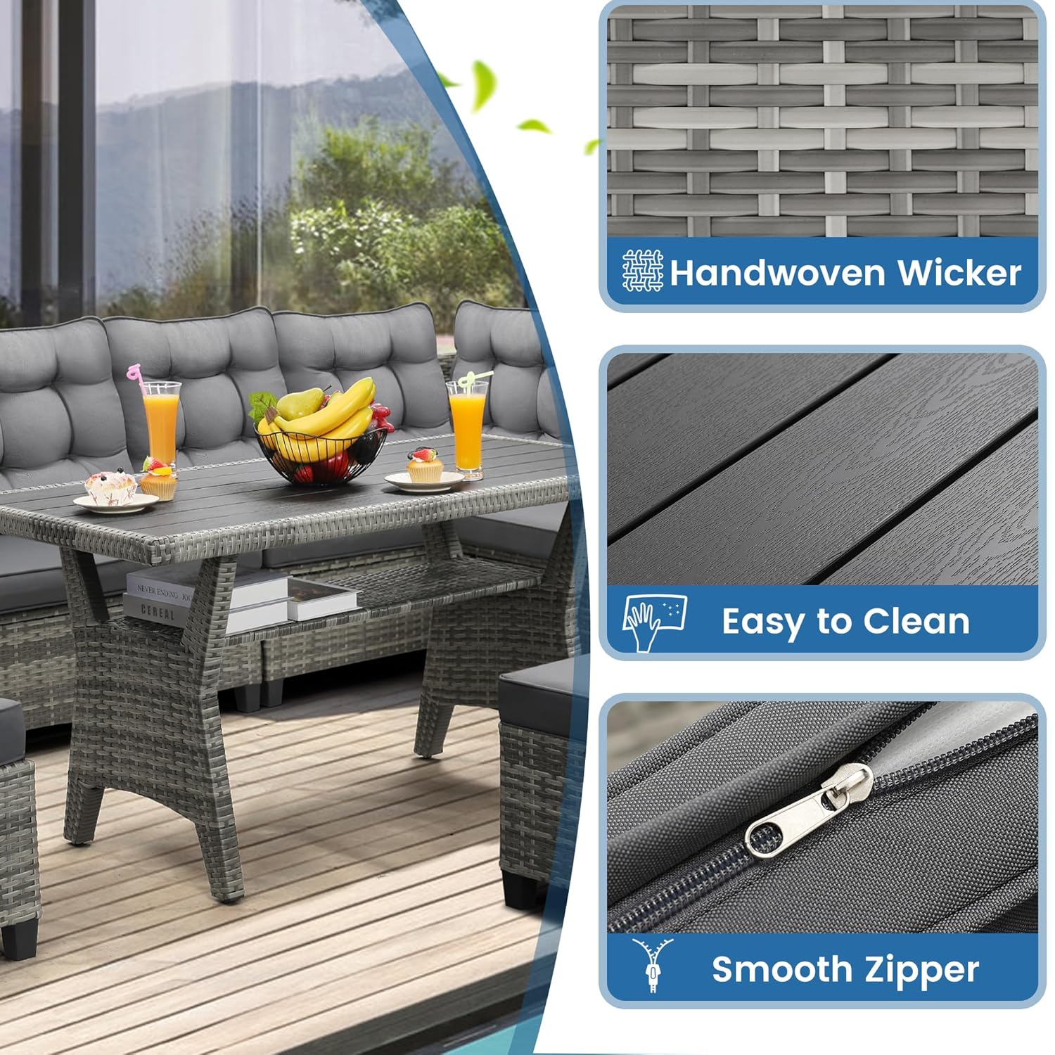 6 Piece Patio Furniture Set, D - огляд і ціна Outdoor Furniture Bali