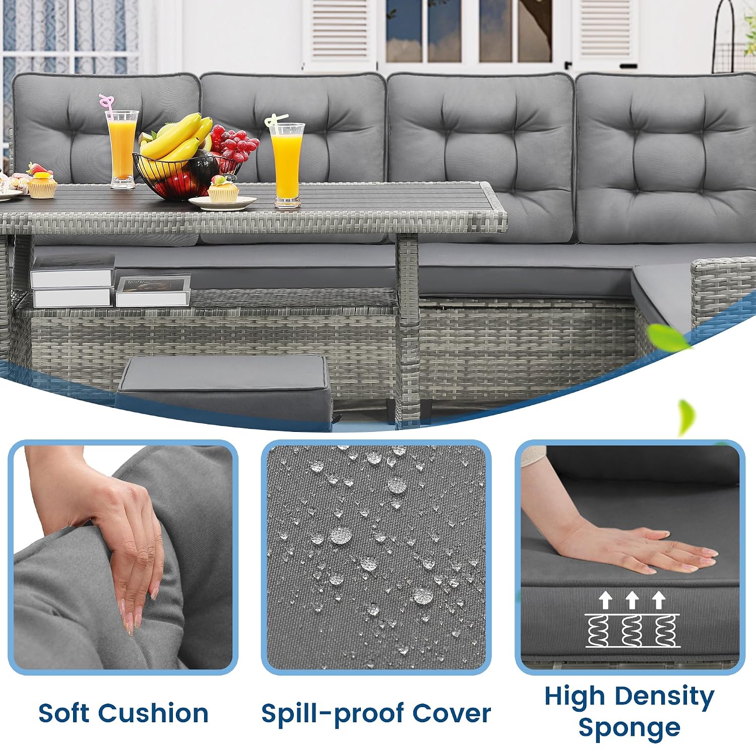 6 Piece Patio Furniture Set, D - огляд і ціна Outdoor Furniture Bali