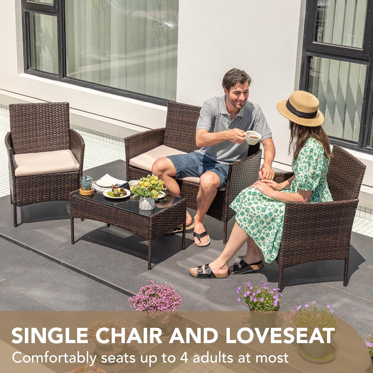 o*-4 Pieces Outdoor Patio Furn - огляд і ціна Outdoor Furniture Ofo