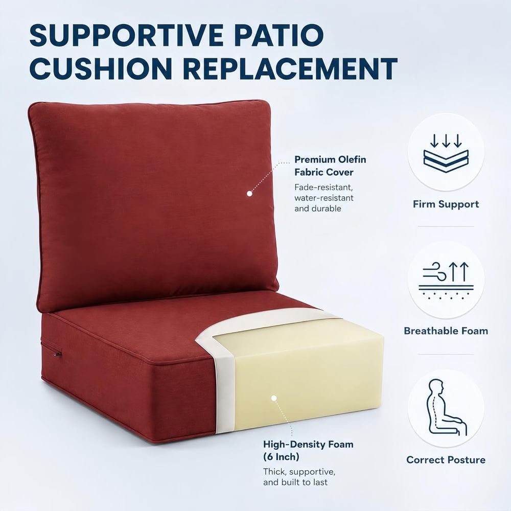 Outdoor Seat Cushions 4-Piece  - огляд і ціна Outdoor Furniture Cushions 24 X 24
