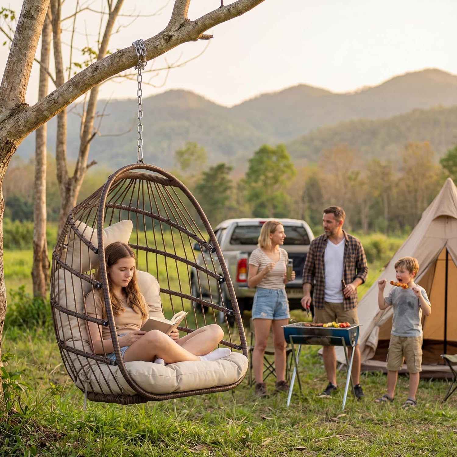 Outdoor Hanging Egg Chair With - огляд і ціна Outdoor Furniture Egg Chair