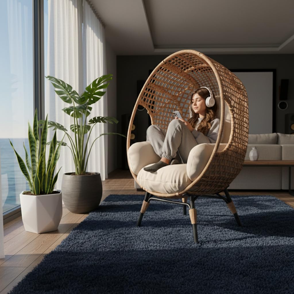 Elegant Arc Back Hanging Egg C - огляд і ціна Outdoor Furniture Egg Chair
