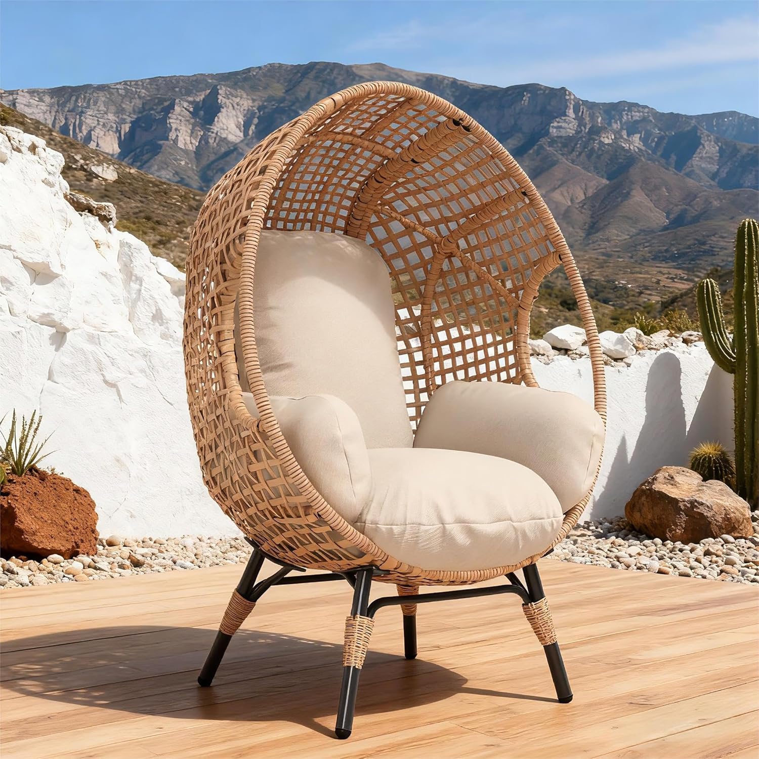 Elegant Arc Back Hanging Egg C - огляд і ціна Outdoor Furniture Egg Chair