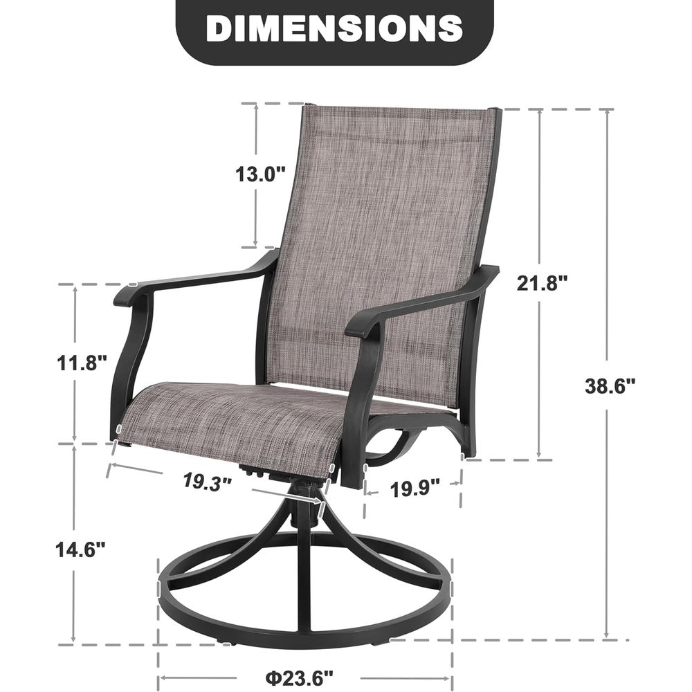 Swivel Patio Chair Set o 2, Al - огляд і ціна Outdoor Furniture Ofo