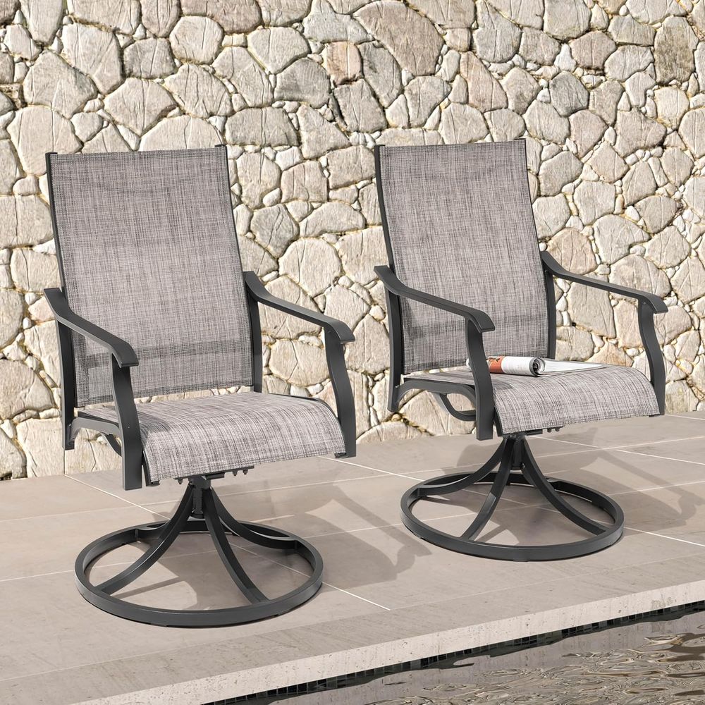 Swivel Patio Chair Set o 2, Al - огляд і ціна Outdoor Furniture Ofo