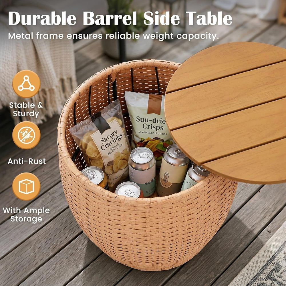 Side Table Set o 2, Wicker Rou - огляд і ціна Outdoor Furniture Ofo