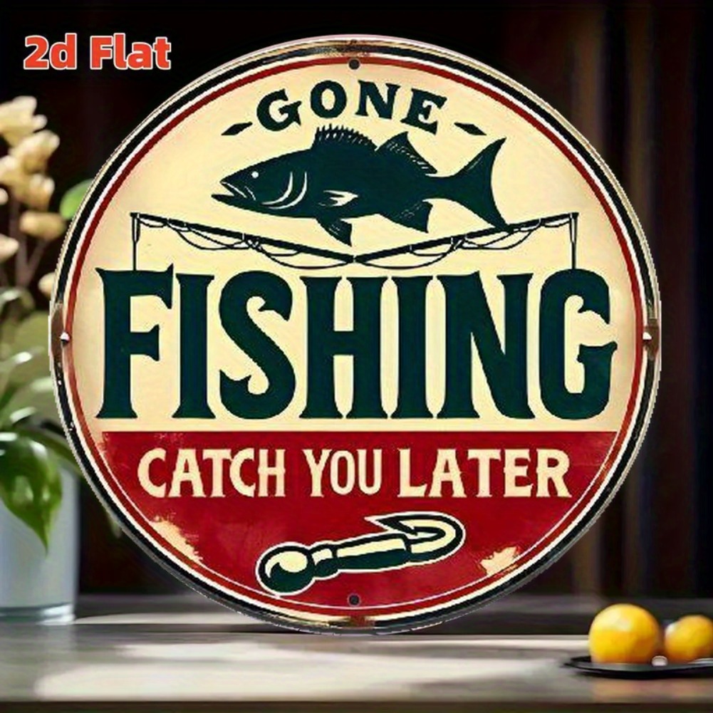 Vintage Fishing Aluminum Sign  - огляд і ціна Outdoor Furniture Shop