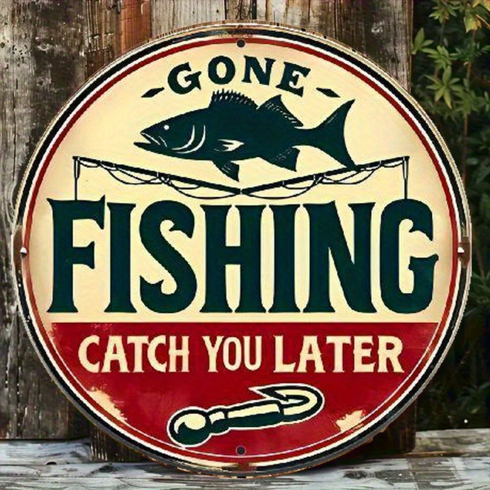 Vintage Fishing Aluminum Sign  - огляд і ціна Outdoor Furniture Shop