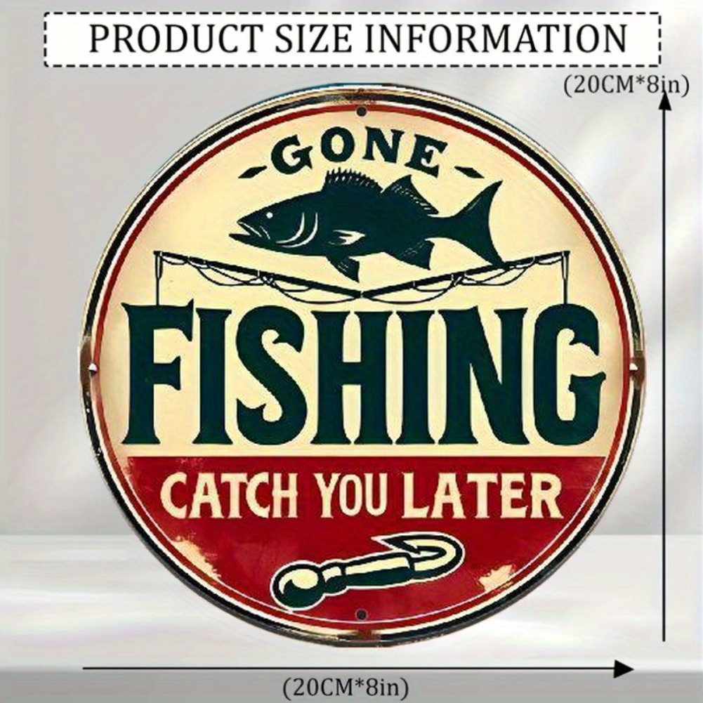 Vintage Fishing Aluminum Sign  - огляд і ціна Outdoor Furniture Shop