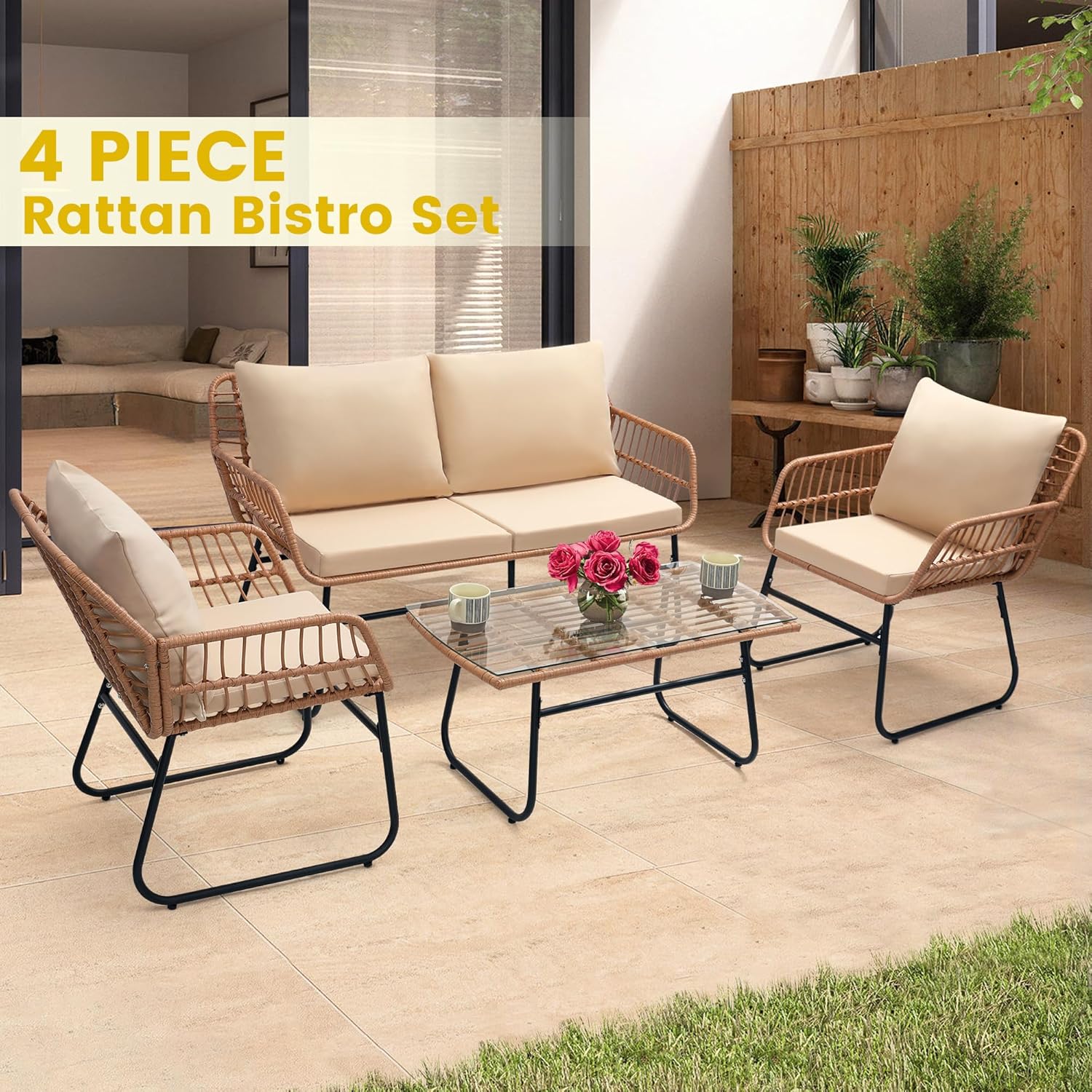 4 Piece Patio Bistro Outdoor F - огляд і ціна Outdoor Furniture Bali