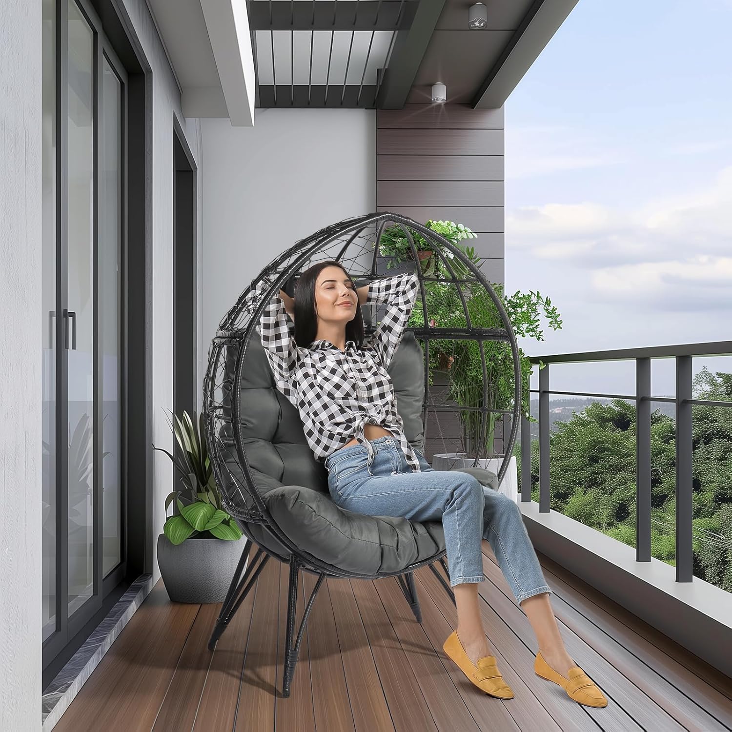 Oversized Wicker Egg Chair Cus - огляд і ціна Outdoor Furniture Egg Chair