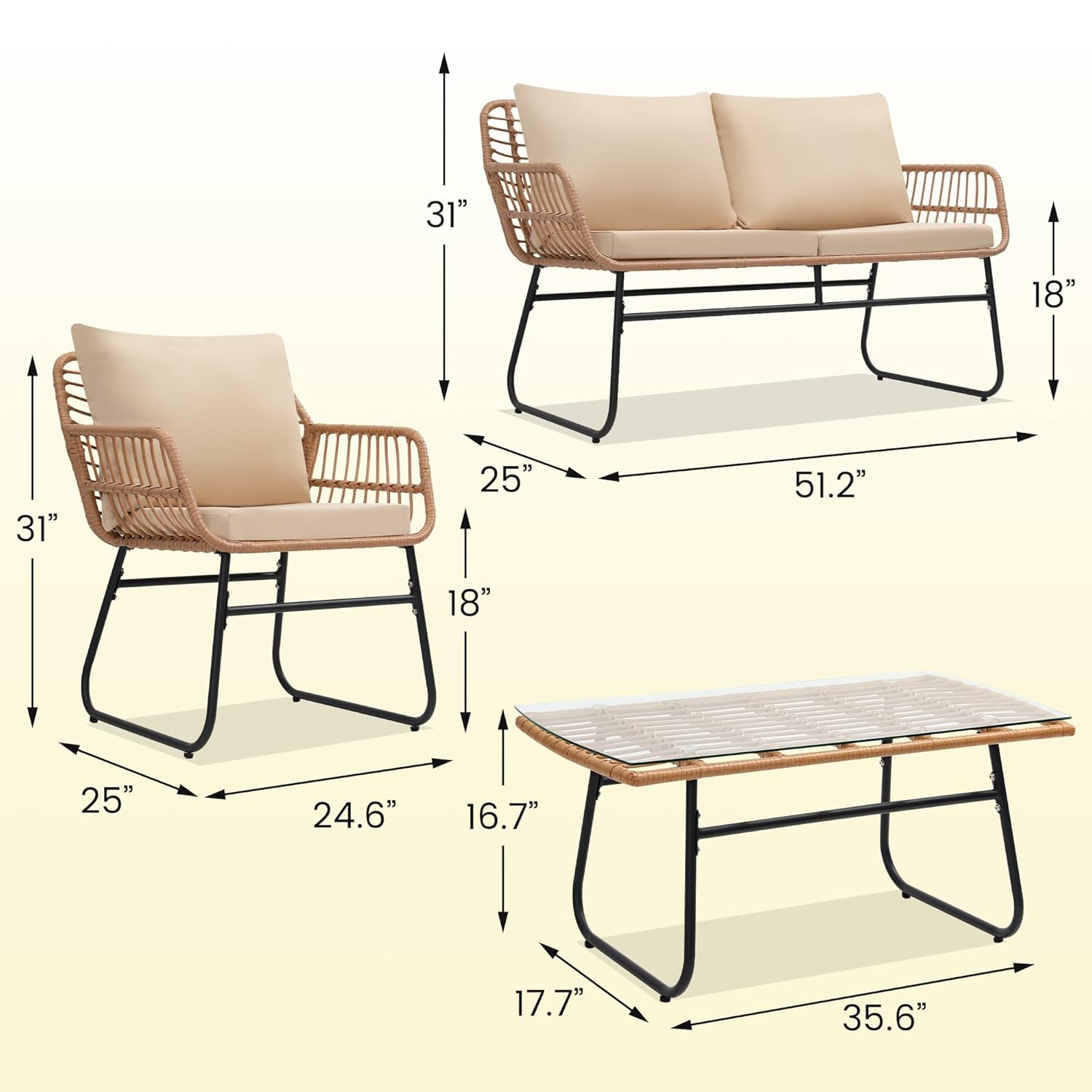 o*-4 Piece Patio Bistro Outdoo - огляд і ціна Outdoor Furniture Ofo