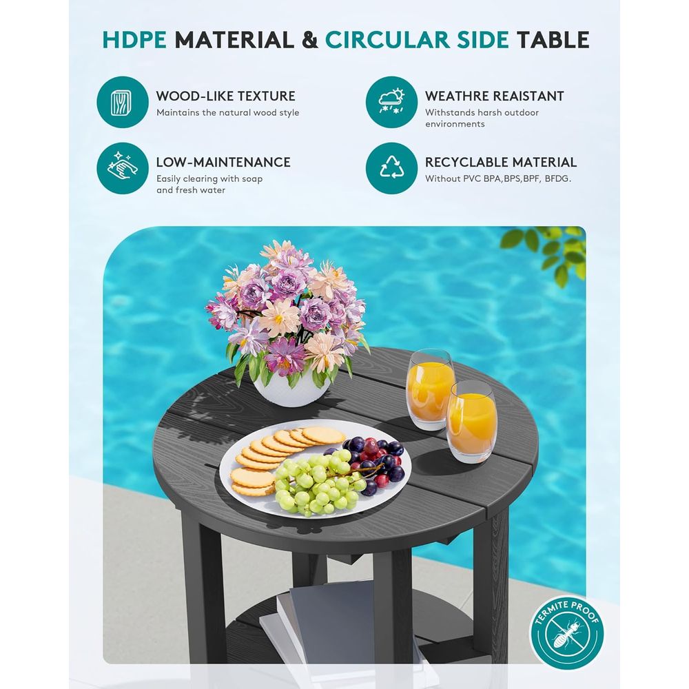 Round Outdoor Side Table Set o - огляд і ціна Outdoor Furniture Ofo