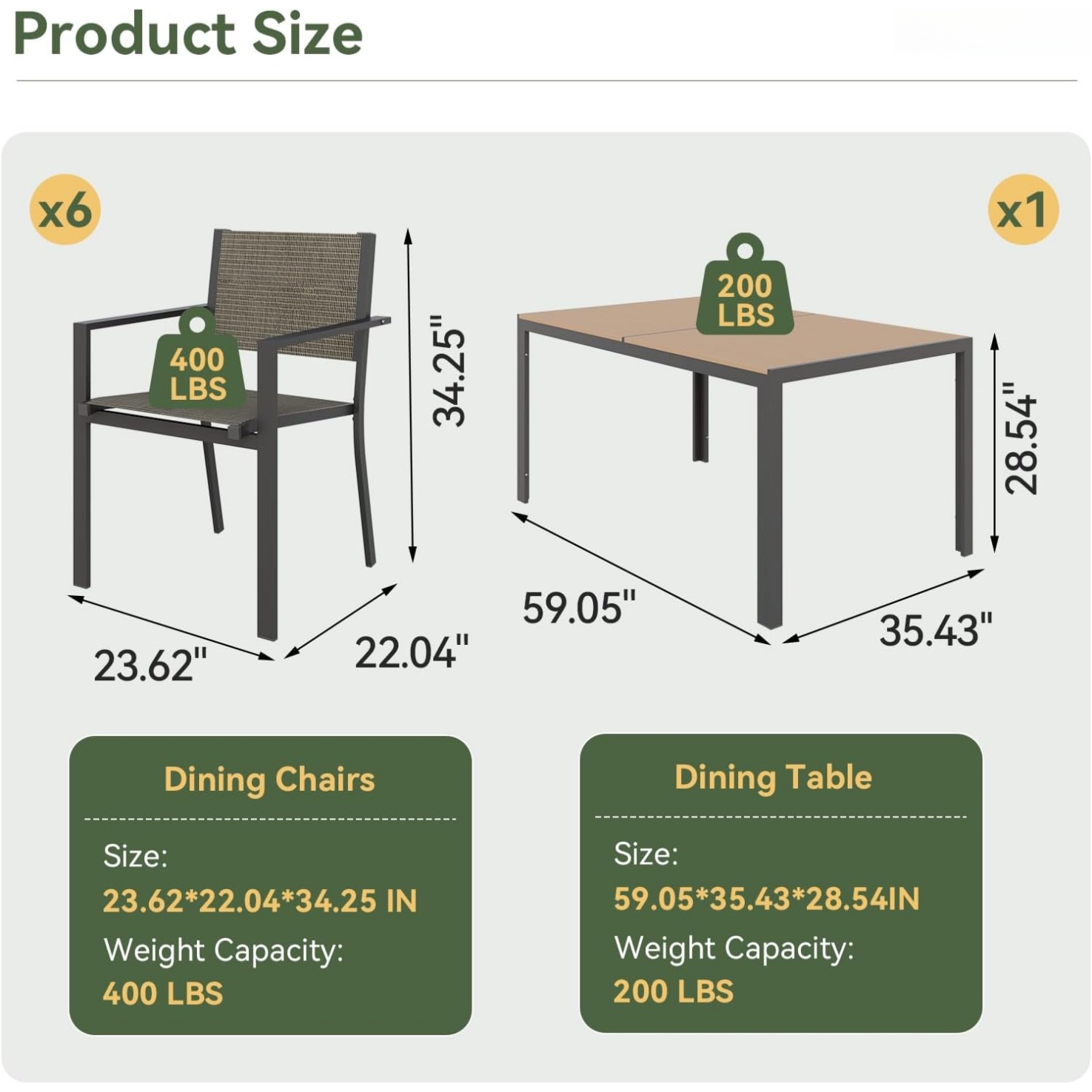 Aoxun 7 Piece Patio Dining Set - огляд і ціна Outdoor Furniture Bali