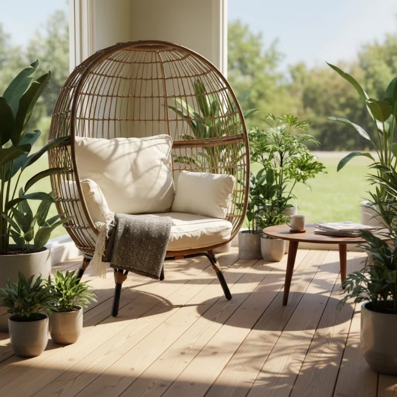High-quality outdoor wicker ra - огляд і ціна Outdoor Furniture Egg Chair